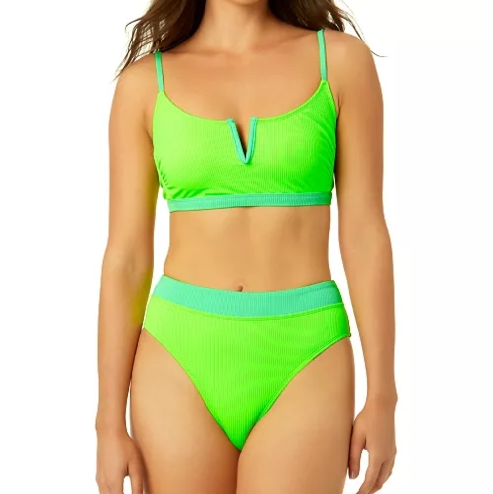 Salt + Cove Green Bikini Set High-Waisted